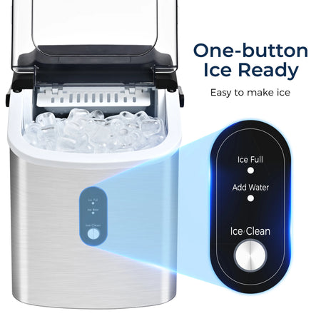 ICYGLEE Ice Maker Machine Countertop Portable Ice Machine 26.5Lbs/Day 9 Cubes in 6 Mins Auto-Cleaning for Home Kitchen Camping