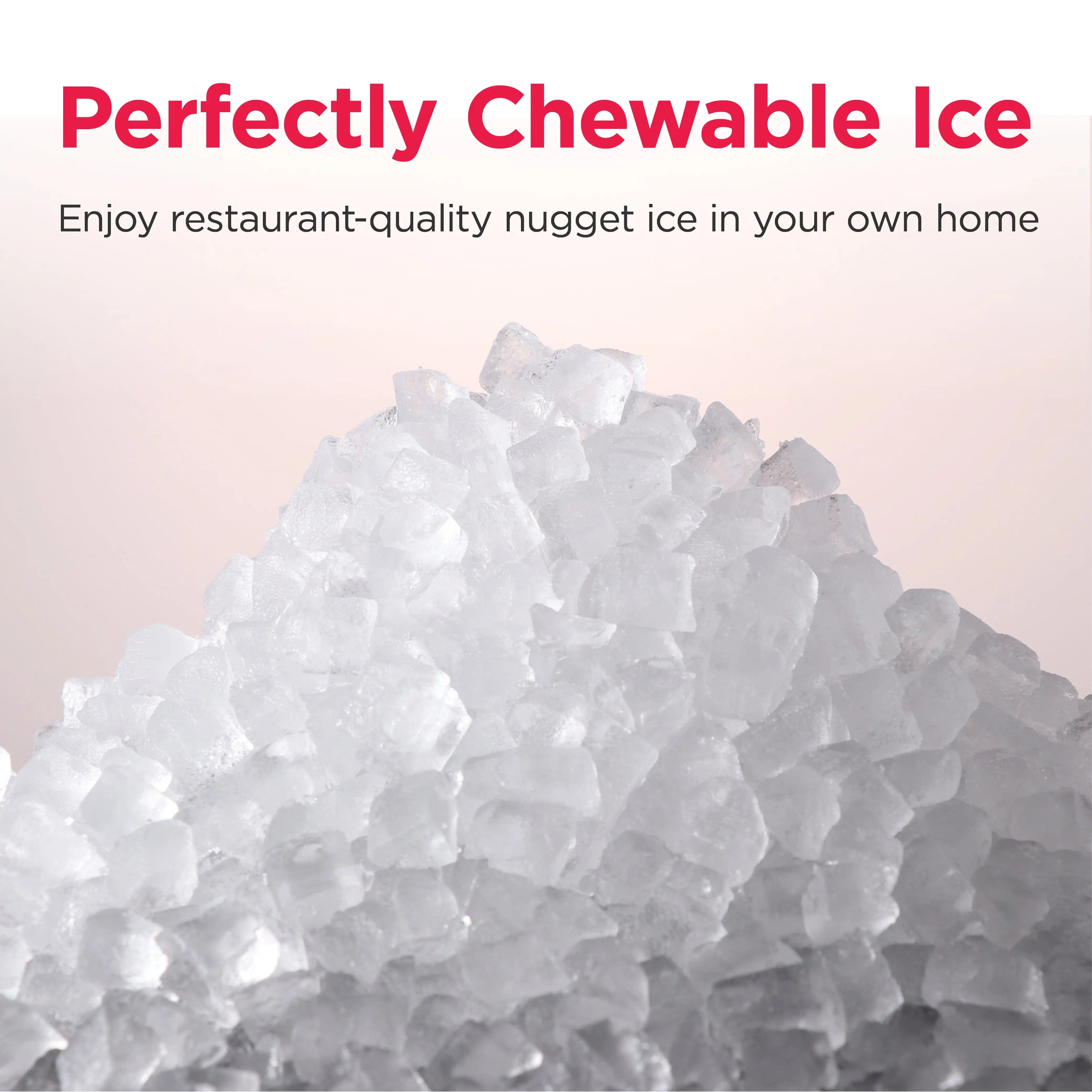 Gallery 33 Lbs. Touchscreen Nugget Ice Maker - Stainless Steel Accent, EFIC220, Black