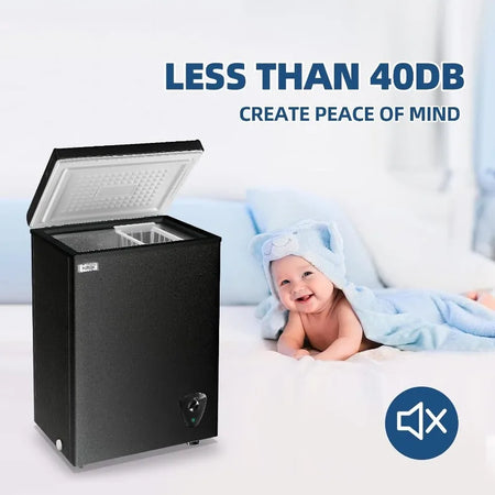 Mini Chest Freezer 3.5 Cu.Ft Small Top Door Deep Freezer with Removable Basket, Low Noise, 7 Adjustable Temperature and Energy