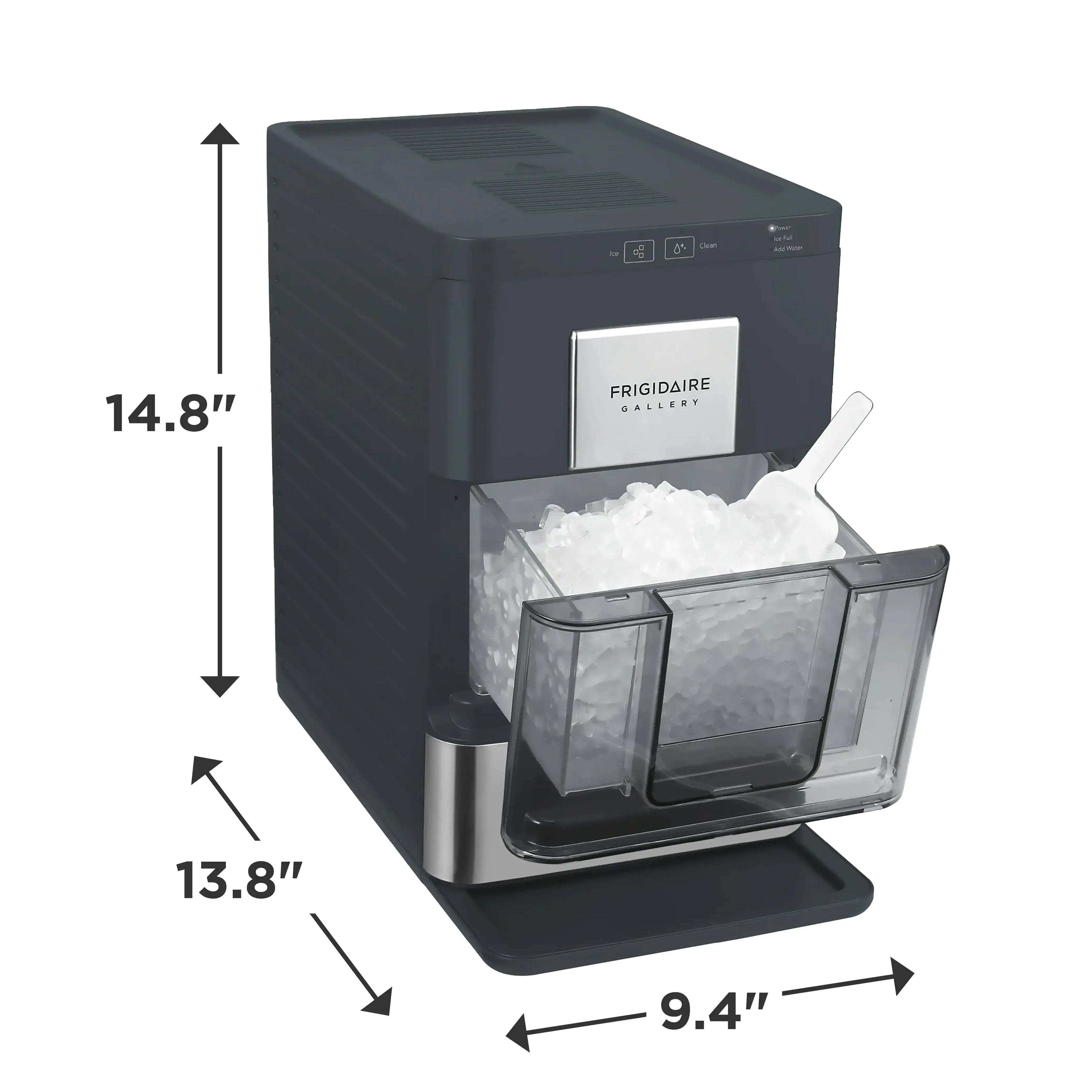 Gallery 33 Lbs. Touchscreen Nugget Ice Maker - Stainless Steel Accent, EFIC220, Black