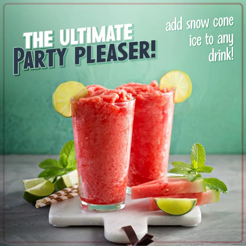 Snow Cone Shaved Ice Machine - Retro Table-Top Slushie Machine Makes 20 Icy Treats Includes 2 Reusable Plastic Cups & Ice Scoop