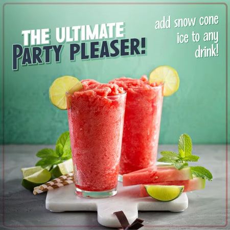 Snow Cone Shaved Ice Machine - Retro Table-Top Slushie Machine Makes 20 Icy Treats Includes 2 Reusable Plastic Cups & Ice Scoop